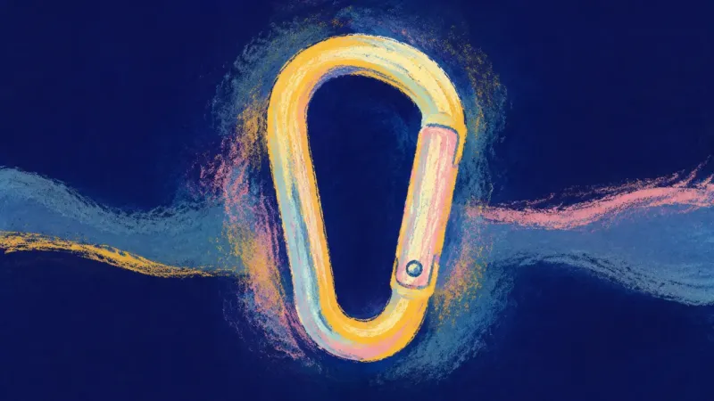 Aligned Gate A carabiner restored to a balanced shape, symbolizing a values-led career choice supported by clear