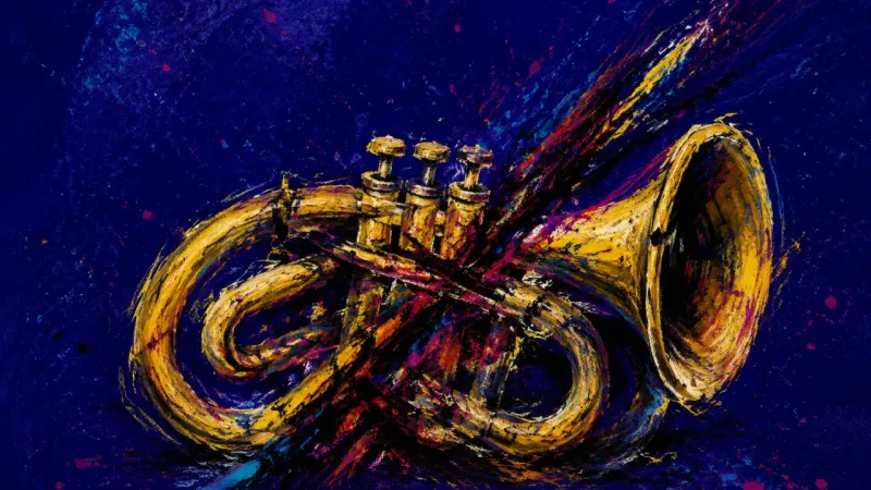 Choked Signal A trumpet compressed and tangled into disorder, expressing self-editing and fear of rejection under