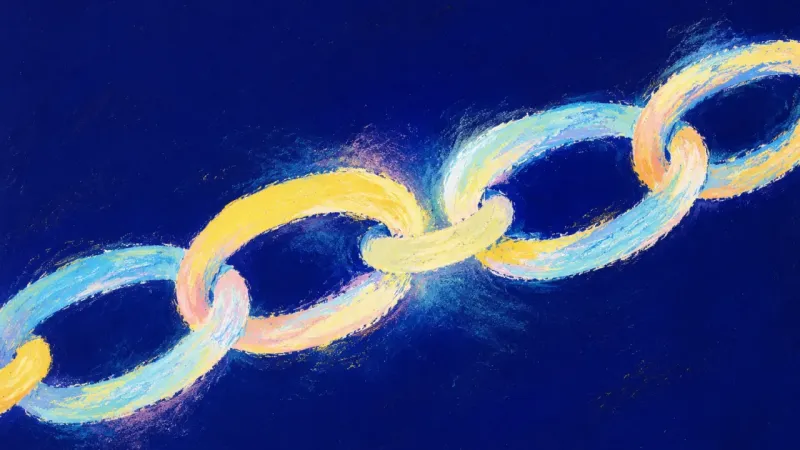Links Reopened An abstract chain released from tension, symbolizing steadier routines around school, money, and soਵ