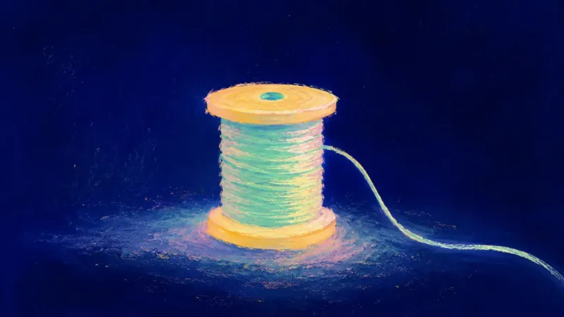 One Clean Line A spool restored to balanced order with one clean line released, representing a facts-first choice