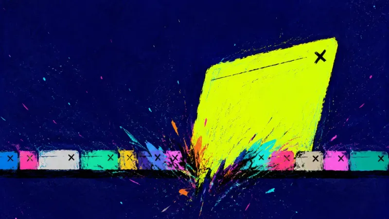 The Narrowing Row A browser tab bar crushed into tiny slivers by a newly opened meeting tab, symbolizing acquisition‑n