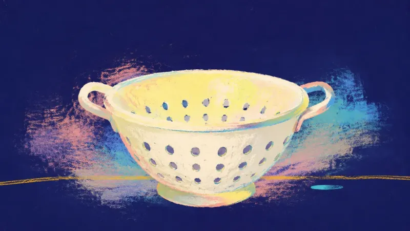 An ordered colander with clear openings and an even shape, representing firm boundaries, shared 책임,오