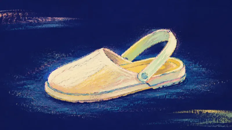 Ground Reclaimed A reopened slipper with a clean, balanced outline, symbolizing grounded action, calmer mornings, and