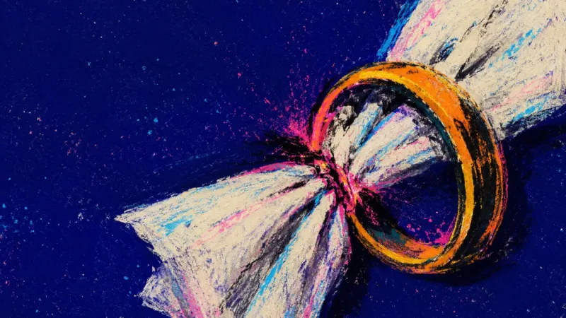 The Courtesy Knot A dinner napkin twisted through a skewed ring until the folds jam tight, symbolizing polite self-sil