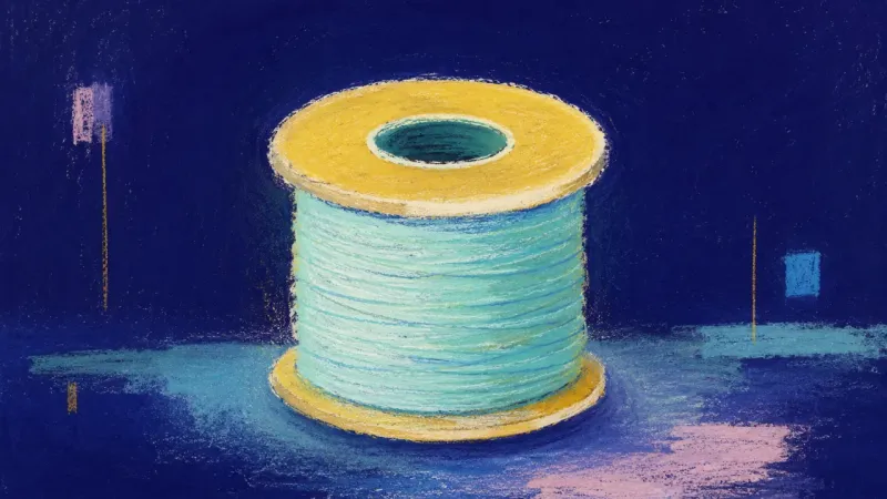 Rewound Clarity A spool restored to clean, even rings, representing bounded honesty, self-respect, and a calmer se