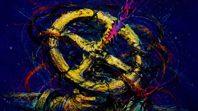 An abstract image of subscription overwhelm, showing jammed control and oppressive clutter around re