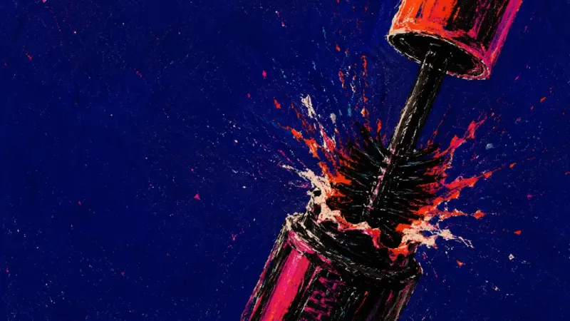 Rehearsal for Desire A mascara wand repeatedly pumped until the bristles flare and the tube opening splits, symbolizing a