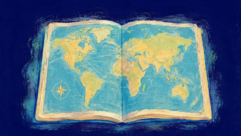 Carried Lightly An atlas opened into clear lines and balanced spacing, representing flexible planning and steadier,w