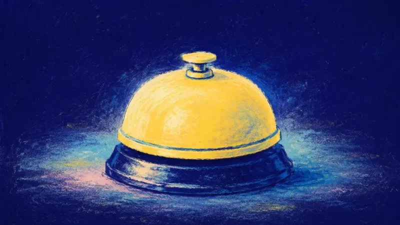 A service bell restored to an even, upright form, representing calm boundaries and a friendship r