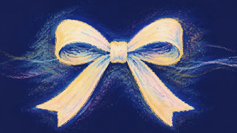 Loosened Signature A ribbon bow reopened into balanced loops, representing identity expressed through self-trust, flexg