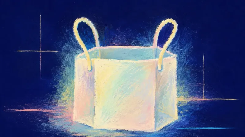 Open Terms A gift bag reopened into a balanced shape, representing consent, boundaries, and the ability to re