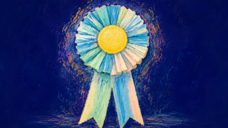 Private Measure A rosette restored to an open, balanced form, representing self-defined success, steady self-trust,