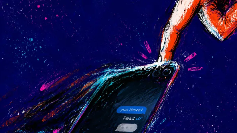 The Return Loop A phone flipped face-down and pulled back upright before the screen sleeps, capturing the loop of re