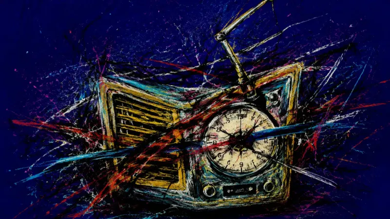 Choked Frequency A warped radio tangled in interference, expressing rumination, mixed signals, and the fear of not