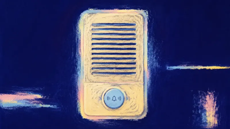 Signal Restored An intercom panel returned to clean order, representing calm check-ins, self-trust, and steadiness.