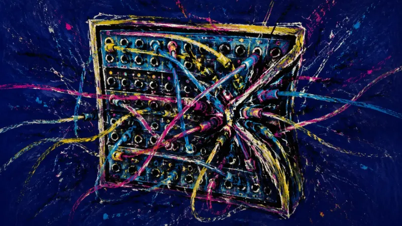 Crossed Channels A switchboard jammed by crossed routes and warped structure, representing the strain of managing con