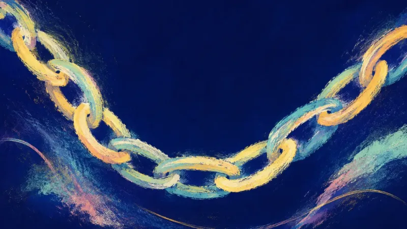Released Self-Trust A chain released into an open, even form, representing clear boundaries, self-trust, and more stable