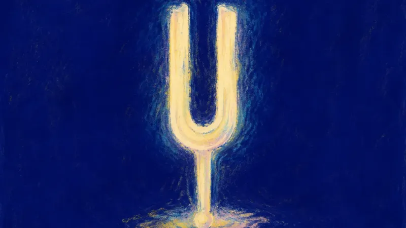 Recovered Tone A tuning fork restored to balanced form, expressing steadier conflict, clearer boundaries, and a new