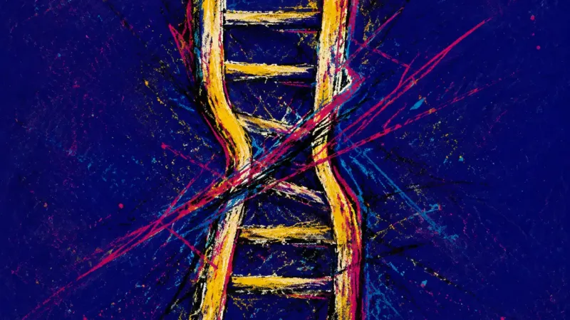 A bent ladder tangled in dense marks, representing career choice paralysis and the pressure of try
