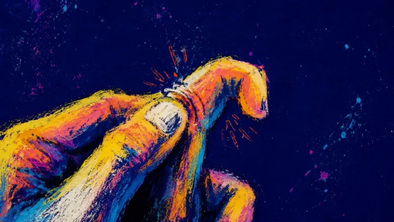 The Invisible Refresh A hand rubbing one fingertip in repeated swipes, symbolizing the restless need for proof of worth in