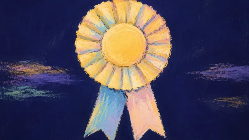 Reclaimed Worth An award ribbon restored to calm order, symbolizing confidence that no longer depends on likes or an