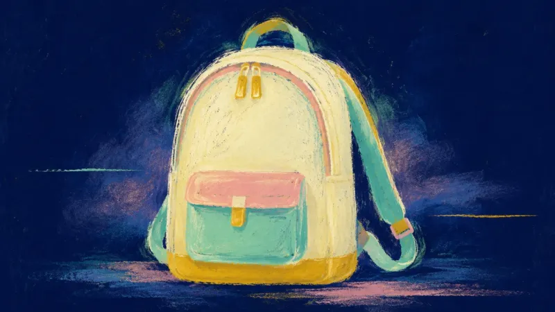 A restored backpack with eased straps and clear form, representing small honest support, balanced́