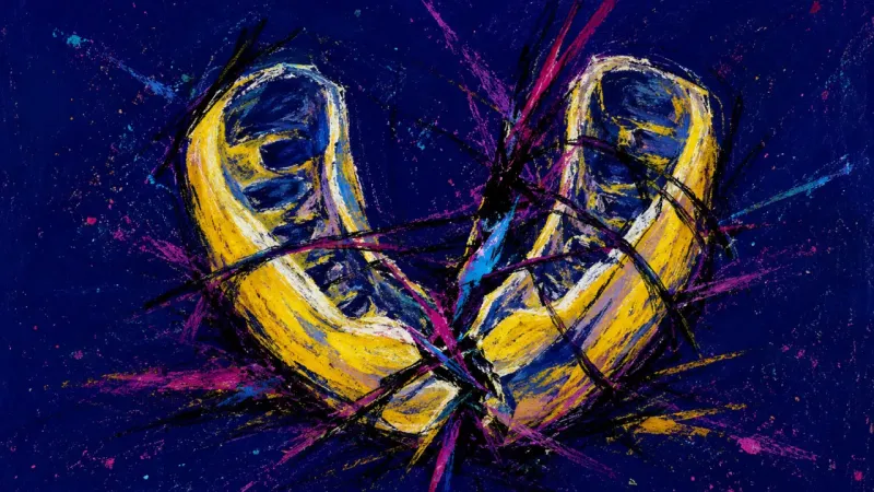 Compressed Guard An abstract image of workplace defensiveness, where a mouthguard is crushed and tangled to show s