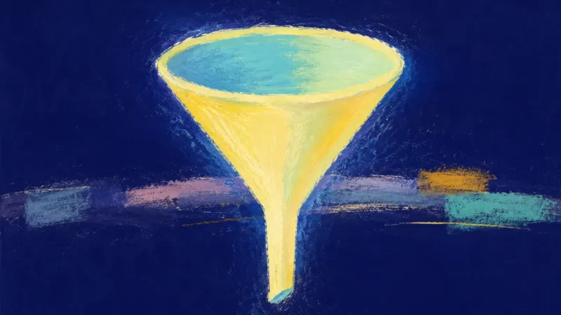 Clear Sequence A funnel restored to an open, balanced form, showing clear priorities, simple boundaries, and steady