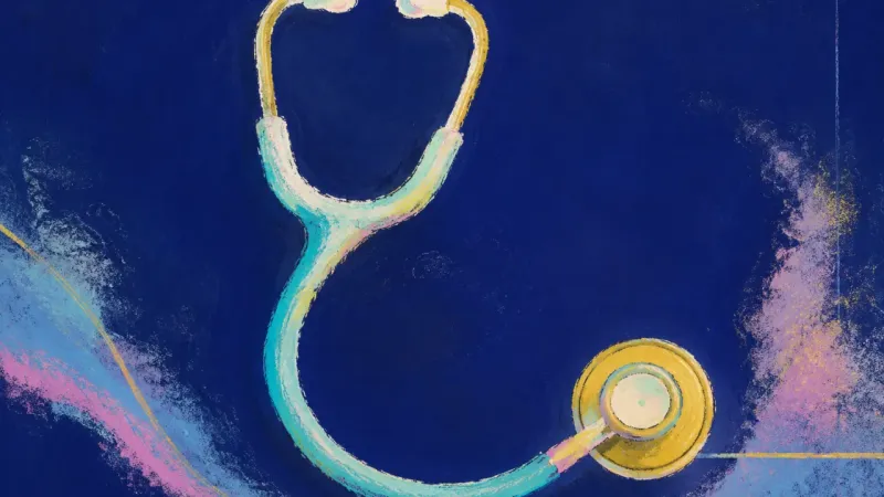Steady Signal An ordered stethoscope with an open, balanced shape, representing steadier routines, practical money