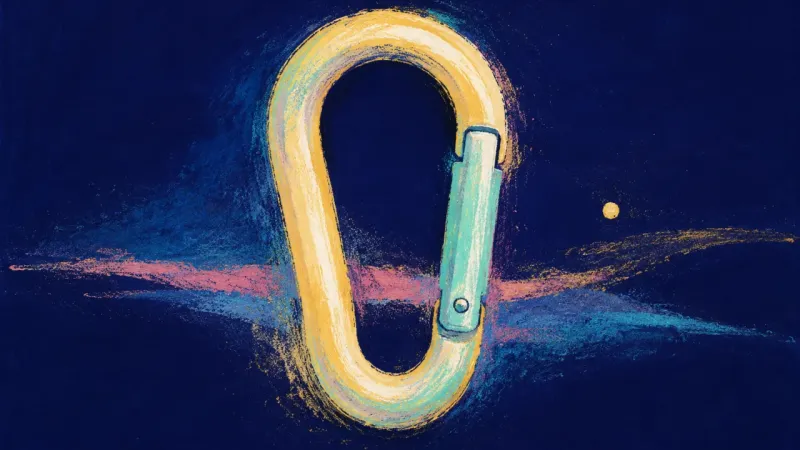 Restored Link A restored carabiner with a balanced opening, representing self-trust, clear asking, and support