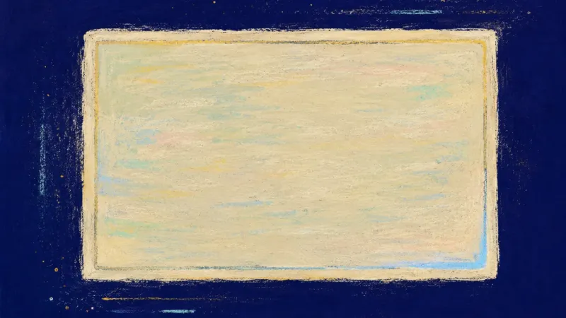 Usable Calm A placemat restored to a clean rectangle, symbolizing a small clear study zone, steadier breathing,