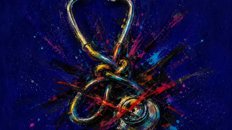 Choked Signal A distorted stethoscope trapped in chaotic lines, representing rejection panic and overanalysis arou