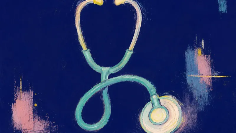 Steady Signal A restored stethoscope with open, balanced lines, symbolizing self-soothing and calm with texting u