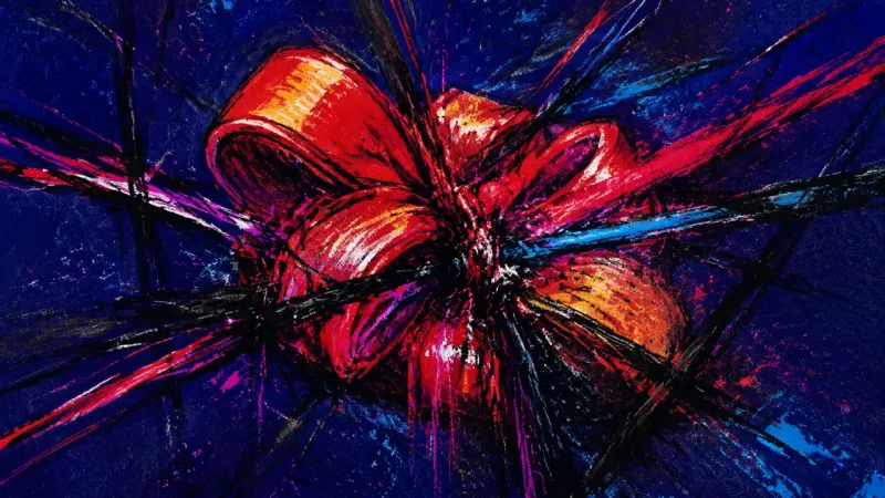A gift bow crushed into a tight knot, representing shame, overthinking, and self-judgment after emot
