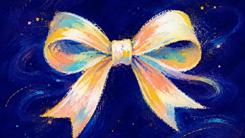 A gift bow restored to balanced loops, representing self-respect, clear needs, and calm openness af
