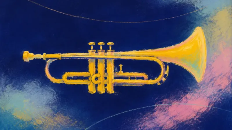 Clear Signal A restored trumpet with open curves and clean structure, representing calm boundary-setting, self-