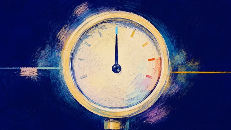 A restored pressure gauge with its needle settled within a clear range, representing fair standards,