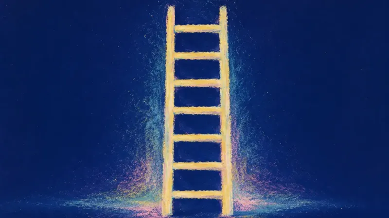 A restored ladder with evenly spaced rungs and clear openings, showing direct self-advocacy, stead,