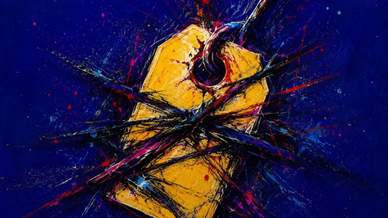 Tag Under Strain A warped tag trapped in crossing lines, representing boundary anxiety, silent resentment, and unwa