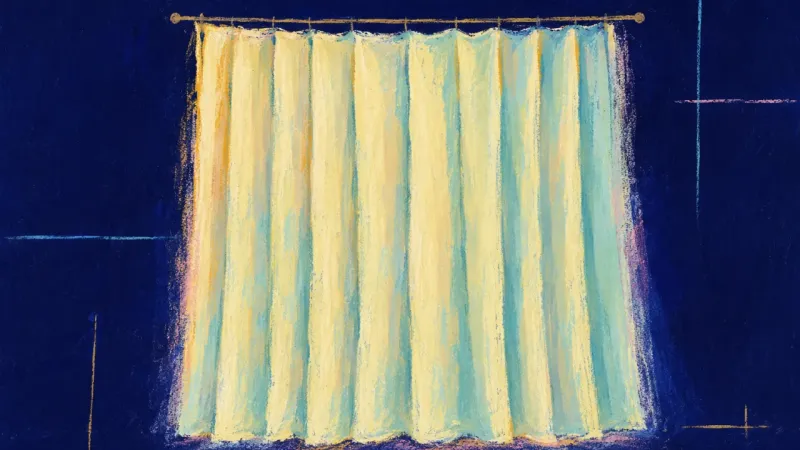 Set by Consent A curtain released into an even, orderly fall, reflecting defined access, restored privacy, and grou