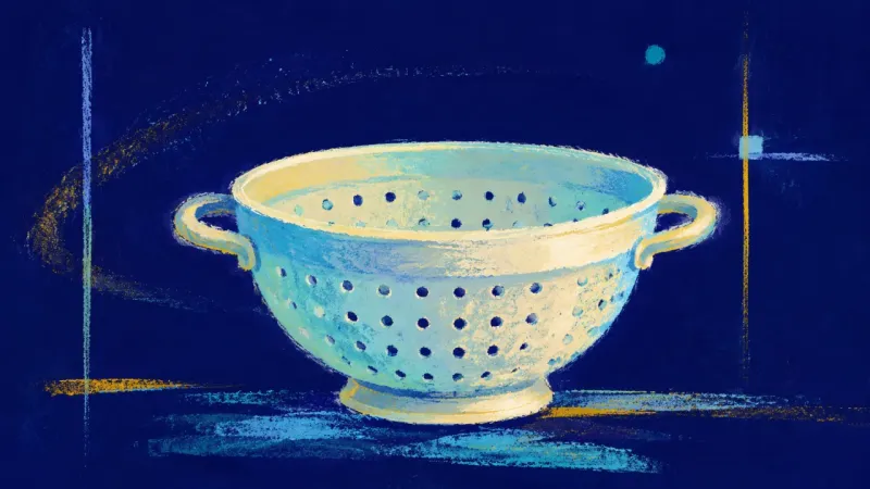 Filter Restored A restored colander with a balanced open form, showing clear boundaries, self-respect, and steadier