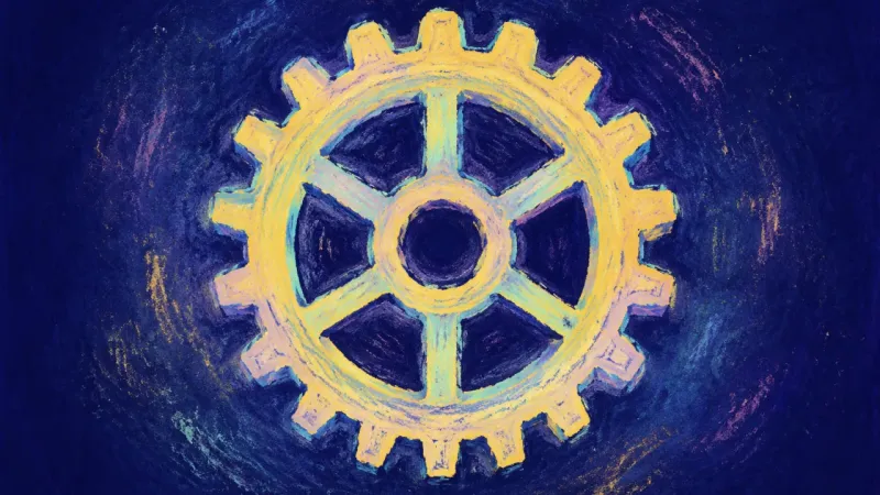 A restored gear in balanced order, representing fair workload sharing, clearer boundaries, and stead