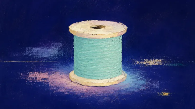 An abstract spool restored to order, symbolizing a clear shutdown, deeper sleep, and steadier Monday