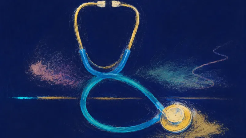Signal Reclaimed A stethoscope restored to an open balanced shape, representing grounded self-trust and calmer commun