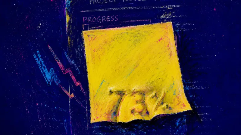 Covered Proof A sticky note buckled over a real performance metric, symbolizing the urge to hide evidence of your.
