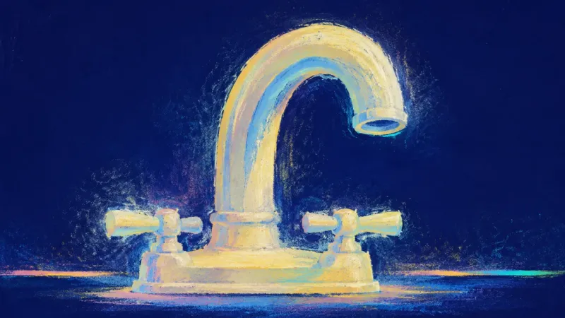 Flow Restored A faucet restored to an open, balanced shape, representing steadier self-trust and one clear spoken.