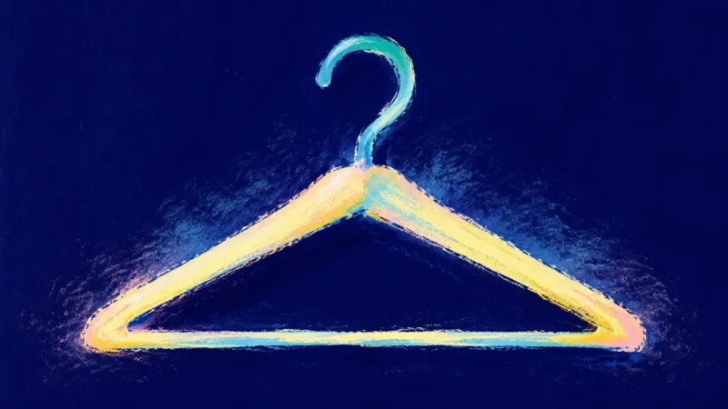 A restored hanger with clear open lines, representing a firm confirmation boundary, self-respect,and