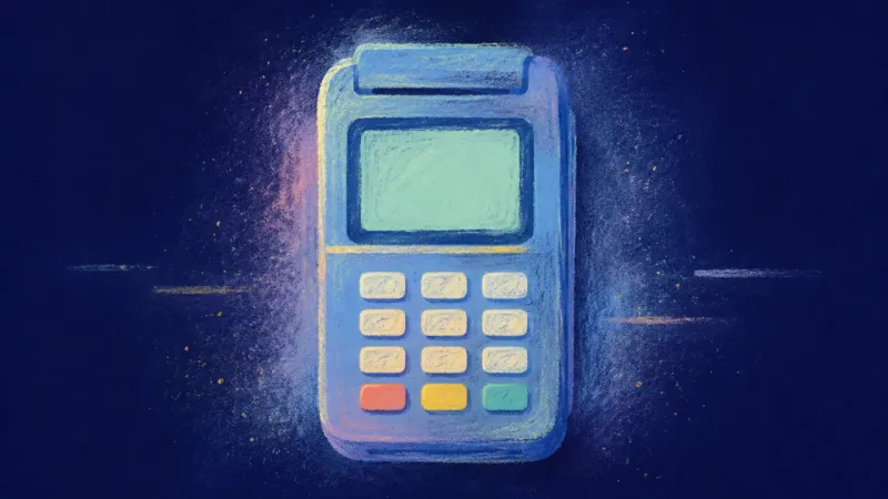 A payment terminal restored to balanced order, representing a values-based tipping choice made بدونم