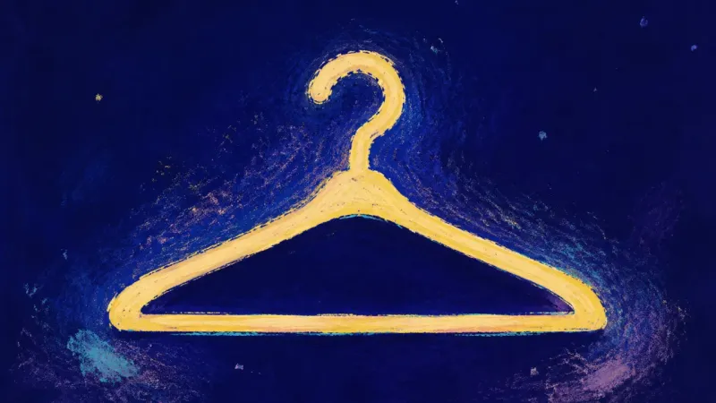 Chosen Balance A hanger restored to a clean balanced shape, representing calm commitment, steady belonging, and re