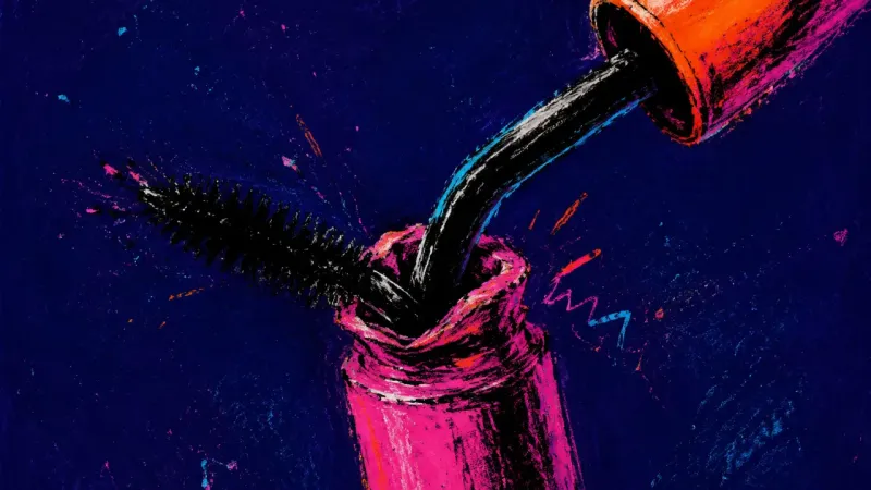 Interrupted Ritual A mascara wand jammed back into its tube mid-use, capturing the private sting of getting left out as